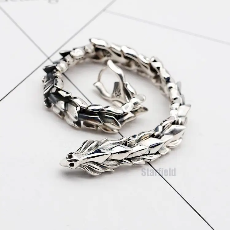 S925 silver live web celebrity accessories domineering dragon bracelet men tide player men and women hand chain accessories 
S925 silver live web celebrity accessories domineering dragon bracelet men tide player men and women hand chain accessories
