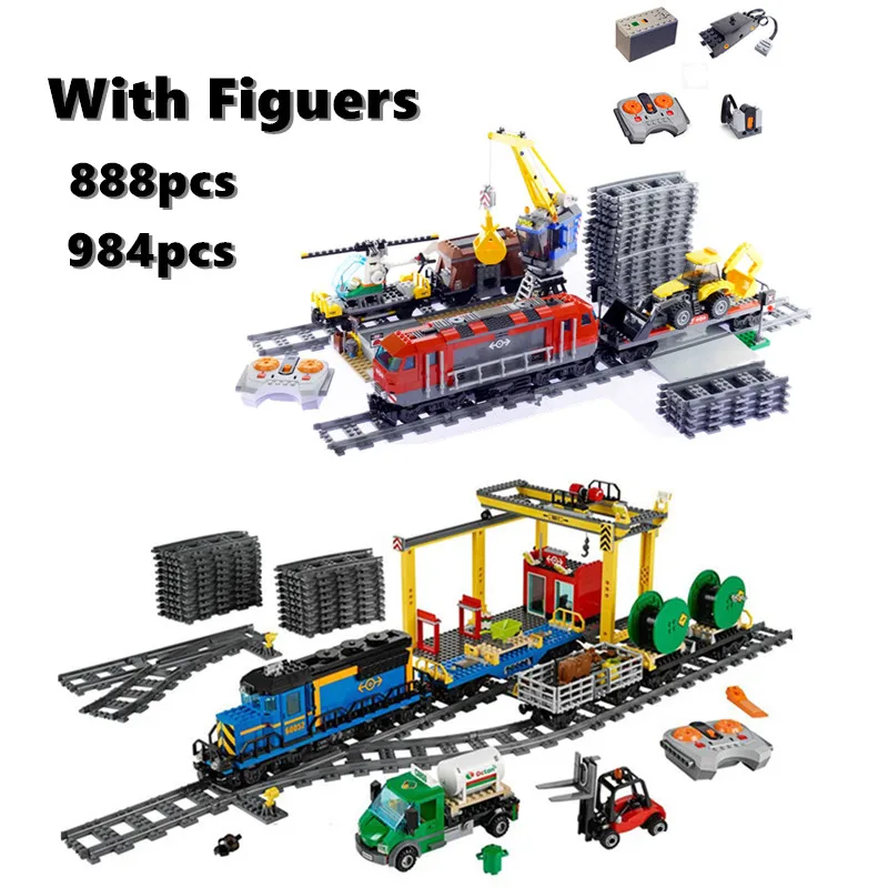 

Городской мотор с дистанционным управлением и трековым поездом 60098 60052, модель тяжелого грузового поезда, детская игрушка, рождественский подарок, дисплей