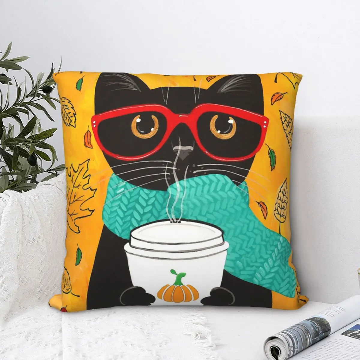 Autumn Pumpkin Coffee Cat Throw Pillow Case Backpack Cushions Covers DIY Printed Soft Chair Decor
Autumn Pumpkin Coffee Cat Throw Pillow Case Backpack Cushions Covers DIY Printed Soft Chair Decor