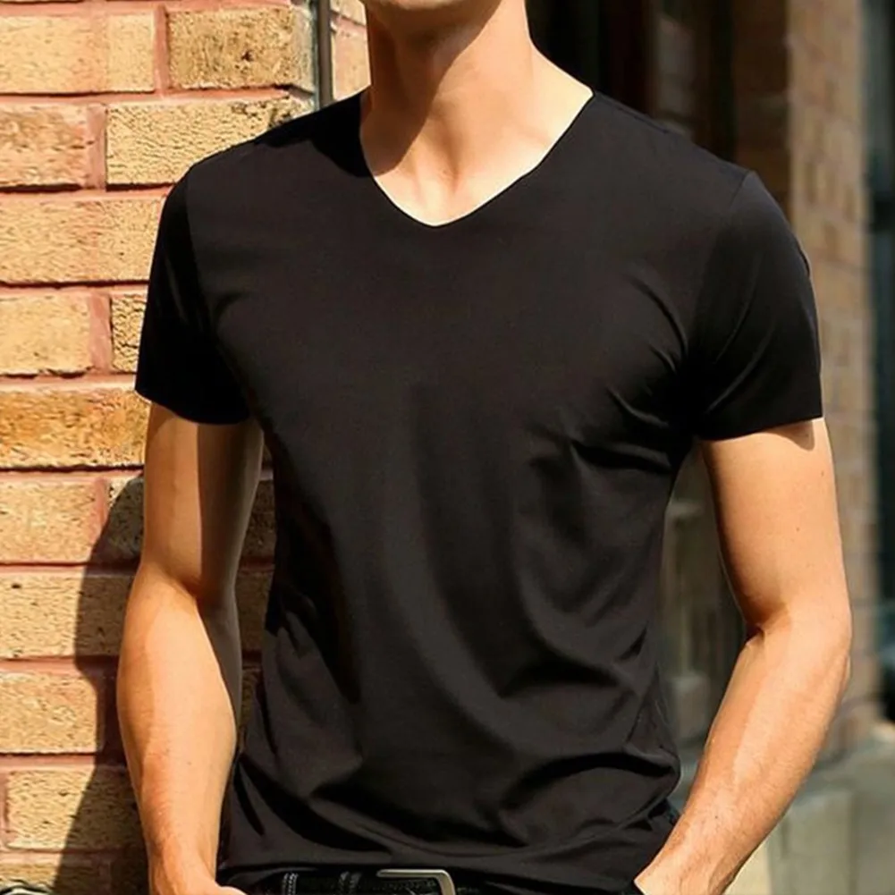 2023 New Men's T-shirt Japan Short Sleeve Male Ice Silk Trackless T-shirt V-neck Slim Summer Pure Colors Clothing T Shirts
2023 New Men's T-shirt Japan Short Sleeve Male Ice Silk Trackless T-shirt V-neck Slim Summer Pure Colors Clothing T Shirts