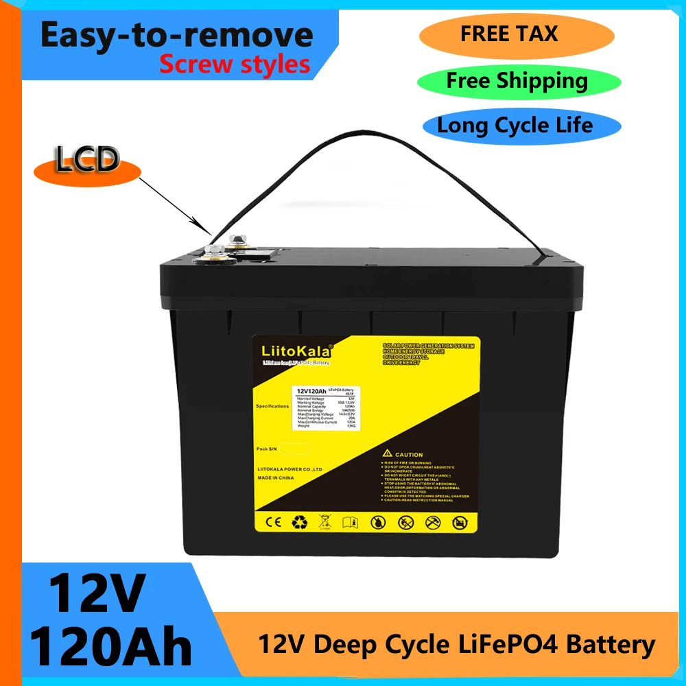 Новый Аккумулятор LiFePO4 12 в 6000 Ач, Встроенный BMS цикл, литий-железо-фосфат Ipx5 для солнечного автомобиля на колесах, гольф, без пошлин 
Новый Аккумулятор LiFePO4 12 в 6000 Ач, Встроенный BMS цикл, литий-железо-фосфат Ipx5 для солнечного автомобиля на колесах, гольф, без пошлин