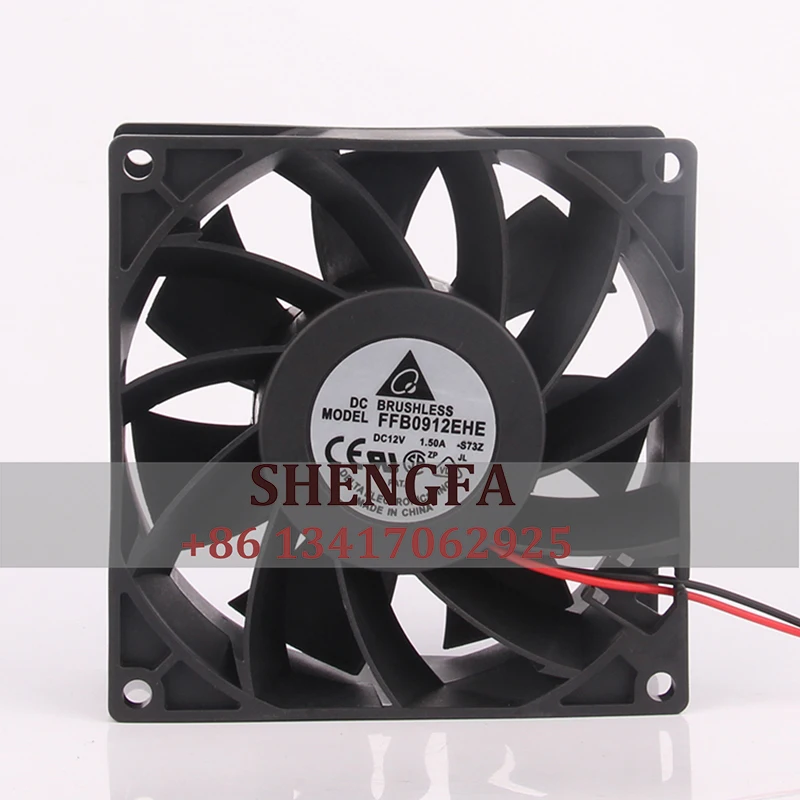

Delta Case Cooling Fan FFB0912EHE DC12V 1.5A EC AC 90x90x38MM 9CM 9038 High Air Volume Chassis Powerful Double Ball Bearing