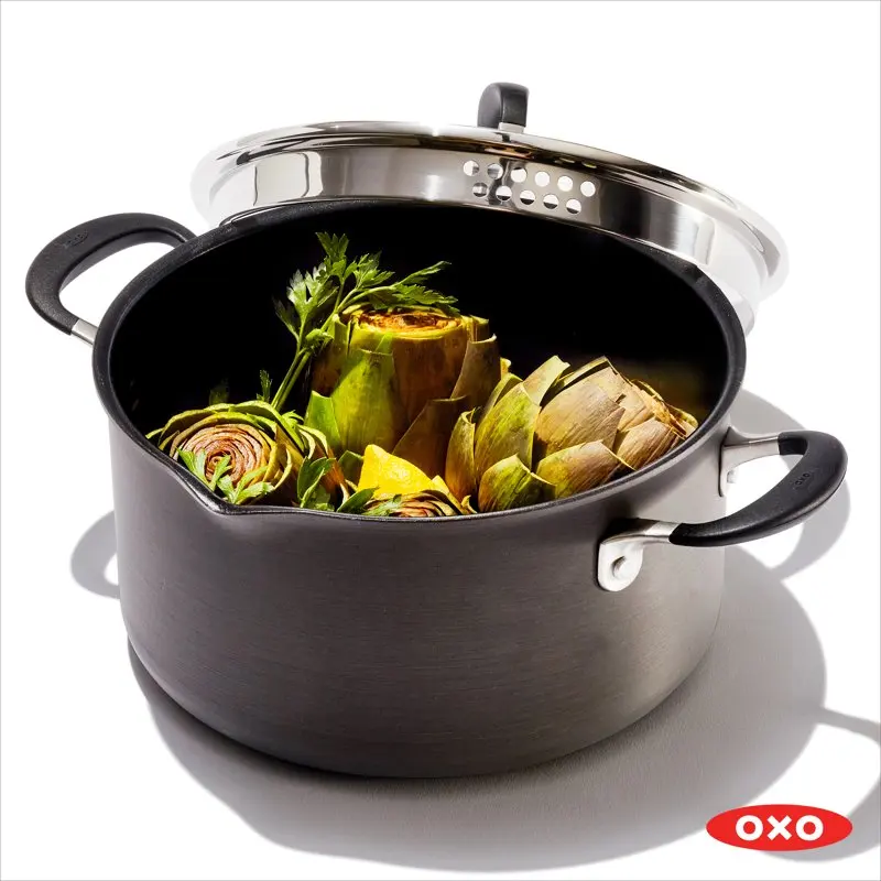 

2023 New Hard Anodized Nonstick Cookware, 6 Quart Covered Stockpot Soup Pot Noodles Saucepan Noodle Hot Cooker