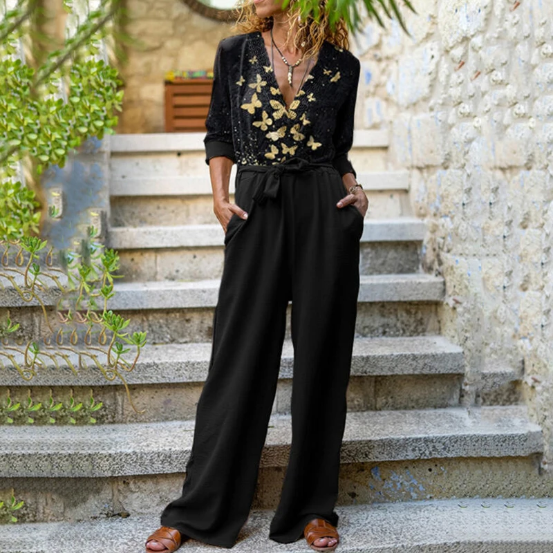 2022 Butterfly Printed V-Neck Short Sleeve Jumpsuits For Women Office Lady Jumpsuit Spring Autumn Bodysuit Vestidos Para Mujer
2022 Butterfly Printed V-Neck Short Sleeve Jumpsuits For Women Office Lady Jumpsuit Spring Autumn Bodysuit Vestidos Para Mujer