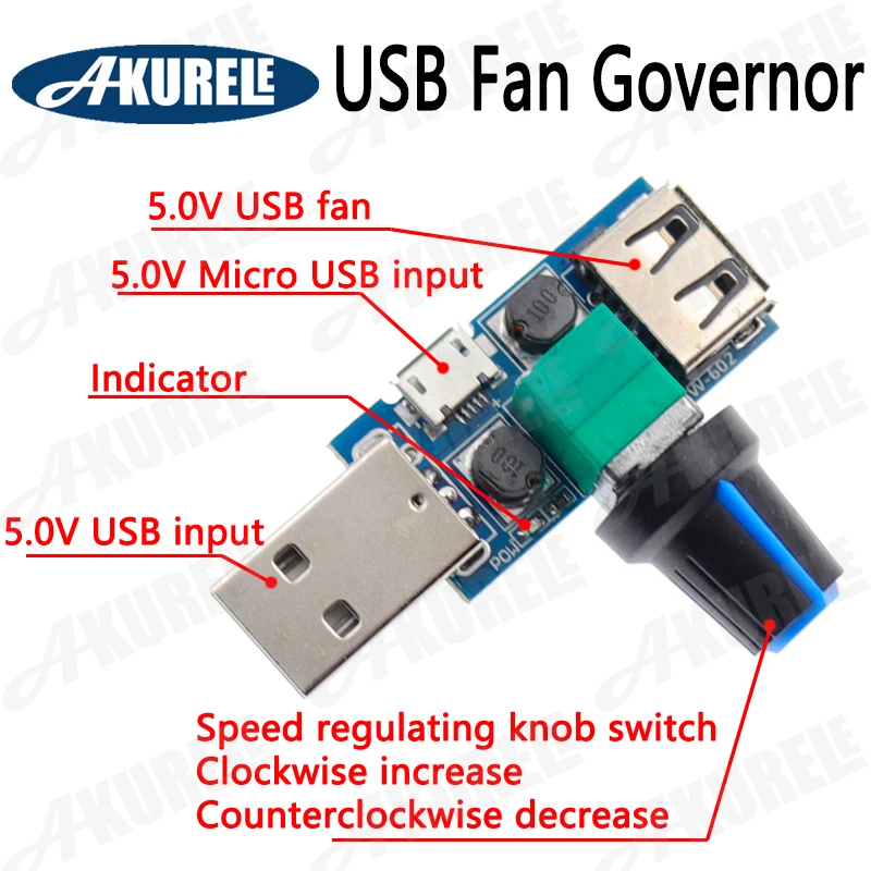 Mini USB Fan Governor Wind Speed Controller Air Volume Regulator Cooling Mute Multi Function Fan Speed Switch Module DC 5V
Mini USB Fan Governor Wind Speed Controller Air Volume Regulator Cooling Mute Multi Function Fan Speed Switch Module DC 5V