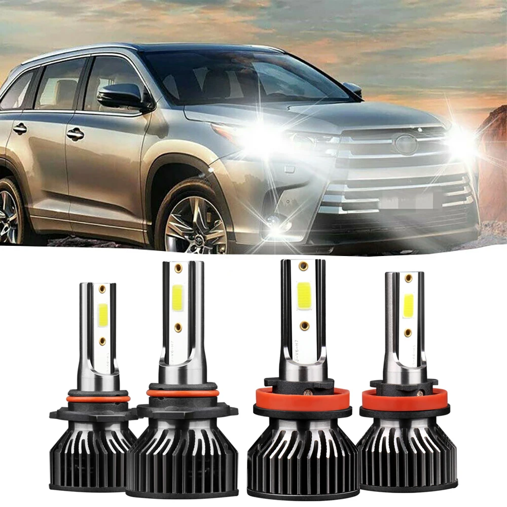 4x 6000K LED Headlight Bulbs High Low Beam Auto Car Headlamp Replacement Kit For Toyota Highlander 2017 2018 2019 2020
4x 6000K LED Headlight Bulbs High Low Beam Auto Car Headlamp Replacement Kit For Toyota Highlander 2017 2018 2019 2020