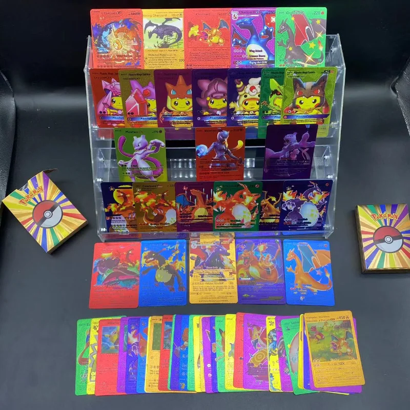 New TAKARA TOMY Colourful Pokemon Gold Foil Pikachu Flaming Dragon Card Children's Collection of Toys Christmas Gifts
New TAKARA TOMY Colourful Pokemon Gold Foil Pikachu Flaming Dragon Card Children's Collection of Toys Christmas Gifts