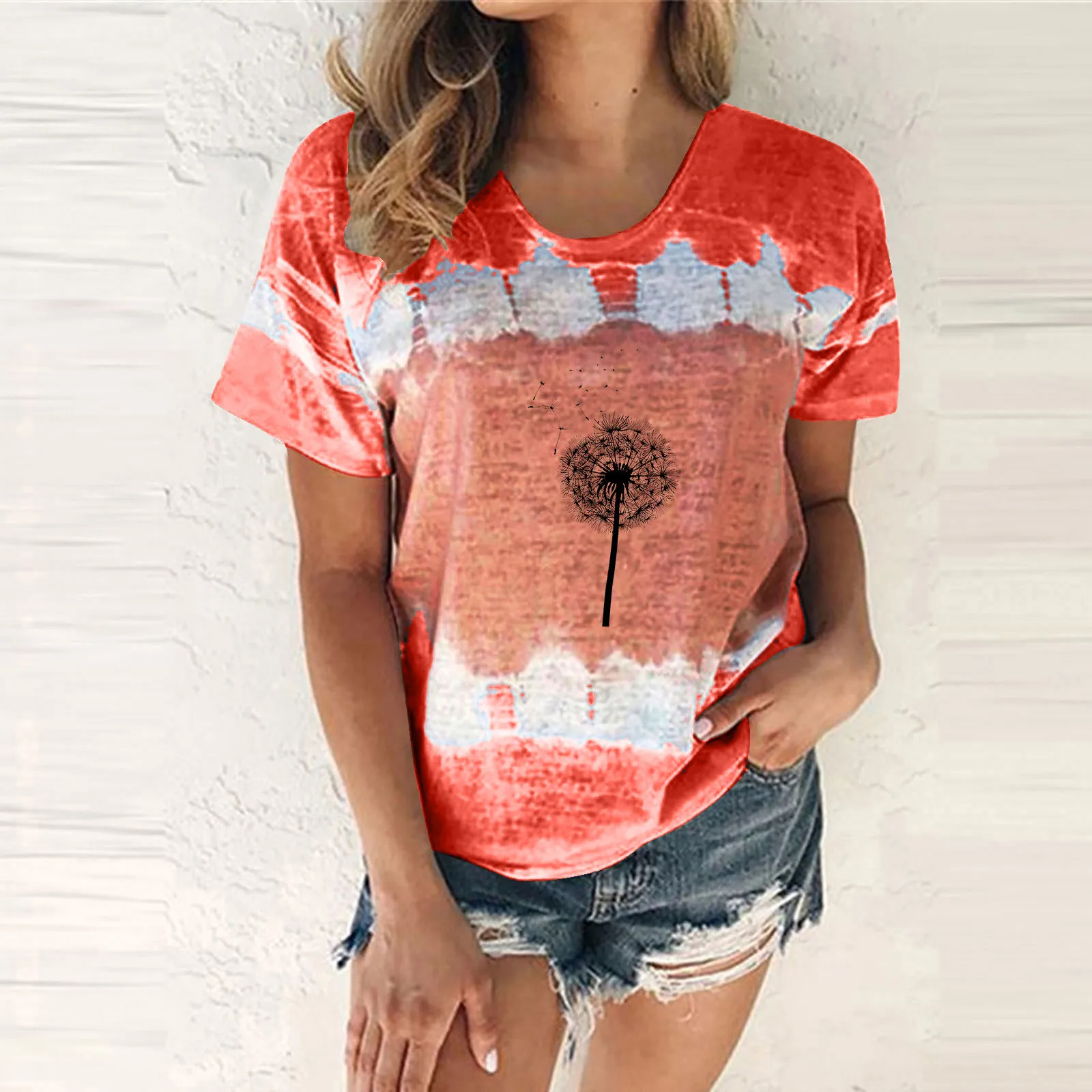 Tops For Womens Casual Fashion Feather Printing Round Neck Short Sleeve T Shirt Black T Shirt Pack Long Black Shirts Women
Tops For Womens Casual Fashion Feather Printing Round Neck Short Sleeve T Shirt Black T Shirt Pack Long Black Shirts Women