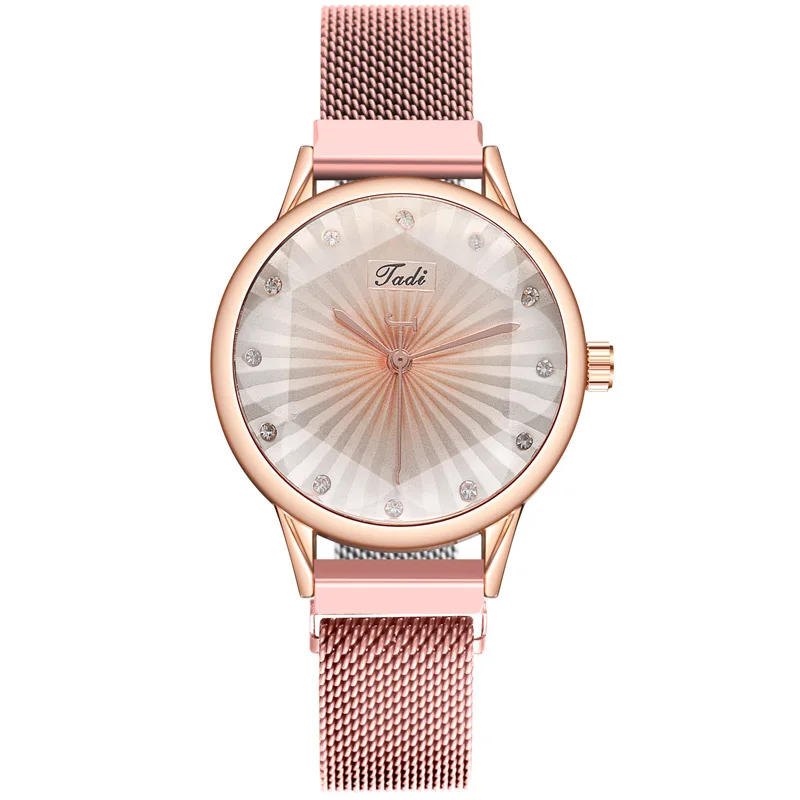 Ladies watch fashion Milanese iron-absorbing stone alloy mesh strap watch luxury diamond-studded color line dial female watch
Ladies watch fashion Milanese iron-absorbing stone alloy mesh strap watch luxury diamond-studded color line dial female watch