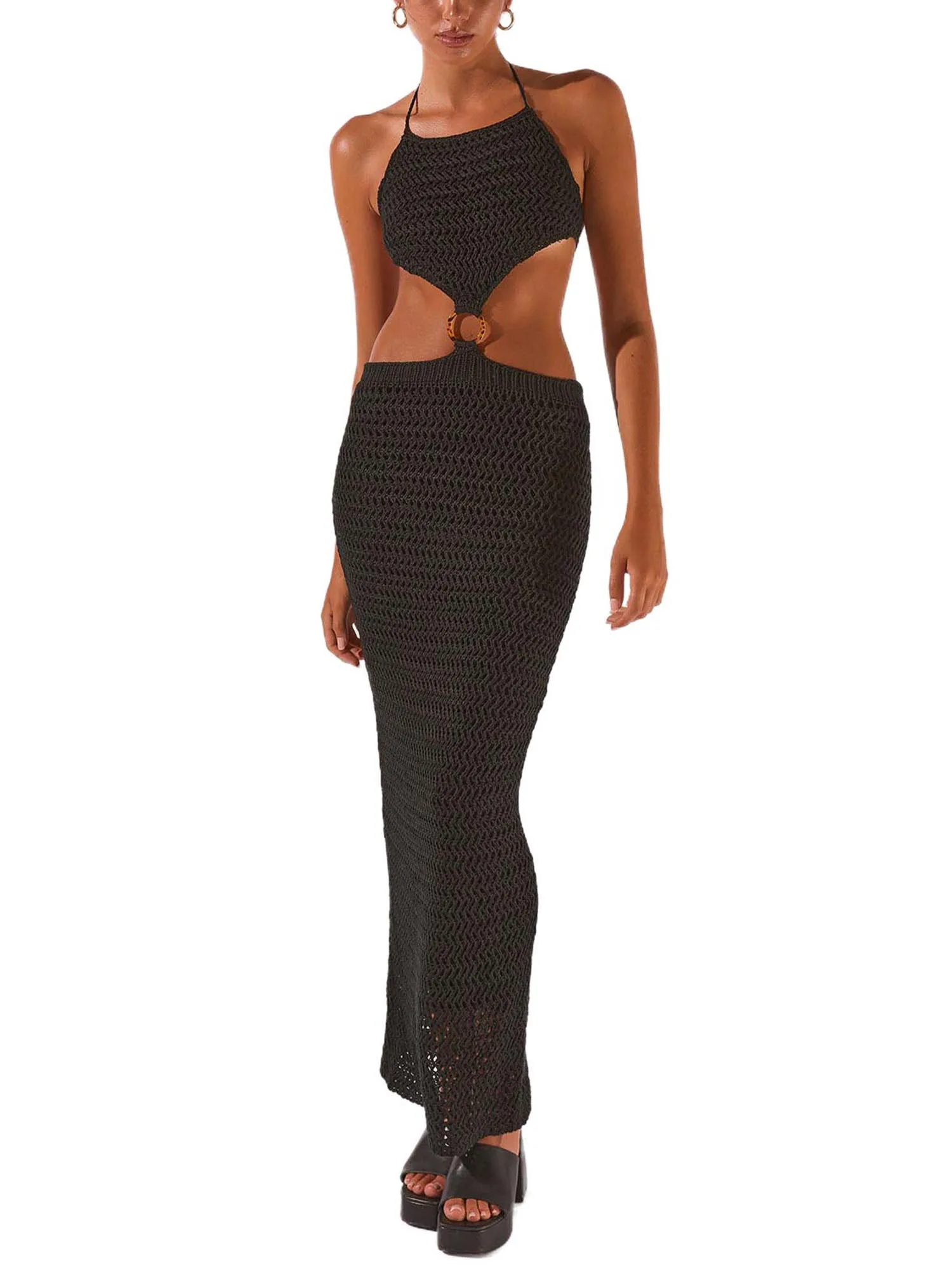 Elegant Halter Neck with Cut Out Details and Spaghetti Straps for Women - Backless Bodycon Slim Dress Perfect for
Elegant Halter Neck with Cut Out Details and Spaghetti Straps for Women - Backless Bodycon Slim Dress Perfect for