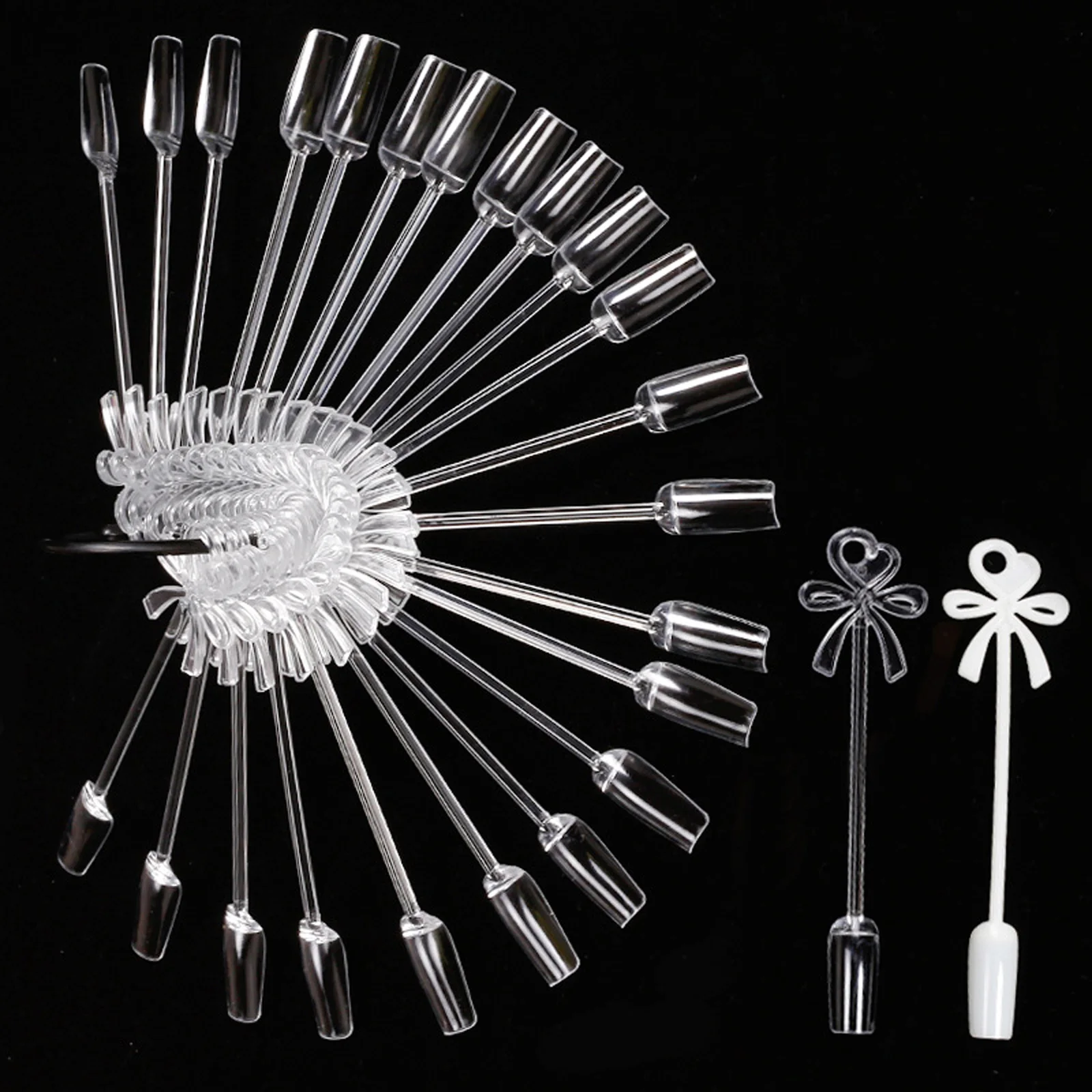 25Pcs False Nail Tips Rosette Fan Shaped Palette Card Display Board Acrylic Practice Color Chart For Nail Polish With Ring Clear
25Pcs False Nail Tips Rosette Fan Shaped Palette Card Display Board Acrylic Practice Color Chart For Nail Polish With Ring Clear