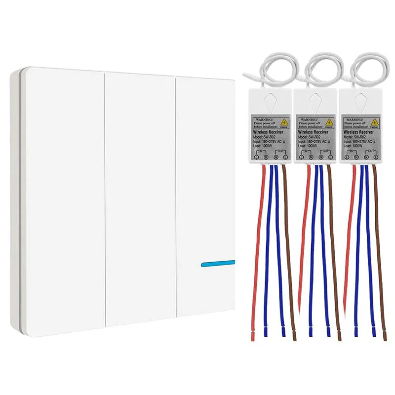 Wireless Light Switch Kit, IP54 Waterproof No Wiring Wall Switch With Small Receiver Remotely Control
Wireless Light Switch Kit, IP54 Waterproof No Wiring Wall Switch With Small Receiver Remotely Control