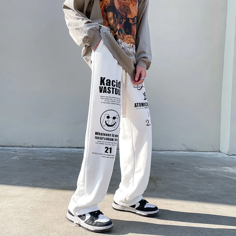 Men Trousers High Street Floor Mopping Loose Printing Leisure Sports Pants Spring Fashion White Green And Black Lettering 2022
Men Trousers High Street Floor Mopping Loose Printing Leisure Sports Pants Spring Fashion White Green And Black Lettering 2022