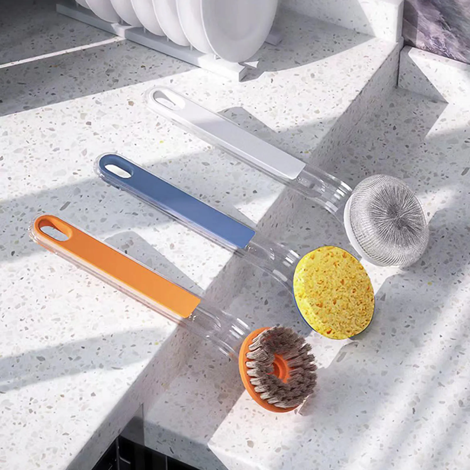 Dish Brush Long Handle Household Kitchen Cleaning Brush Dishwasher Cleaning Tool Multifunctional with 3 replacement heads
Dish Brush Long Handle Household Kitchen Cleaning Brush Dishwasher Cleaning Tool Multifunctional with 3 replacement heads