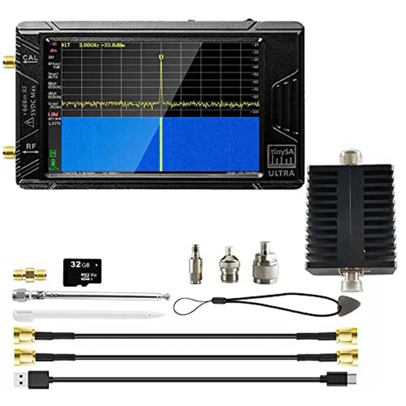 4 Inch Spectrum Analyzer - V0.4.5.1 100Khz-5.3Ghz Built-In 3000Mah Battery & 32GB SD Card RF Signal Generator QRP Radio
4 Inch Spectrum Analyzer - V0.4.5.1 100Khz-5.3Ghz Built-In 3000Mah Battery & 32GB SD Card RF Signal Generator QRP Radio