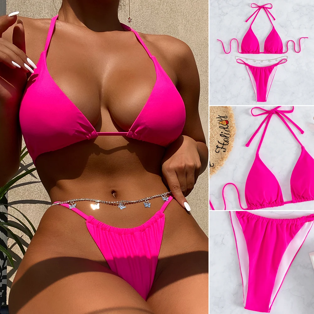 Women's Swimsuit 2-Piece Sexy Tie Bikini Halterneck Backless Bathing Suit Swimwear for Swimming Pool Beach Thin Underwear XRQ88
Women's Swimsuit 2-Piece Sexy Tie Bikini Halterneck Backless Bathing Suit Swimwear for Swimming Pool Beach Thin Underwear XRQ88