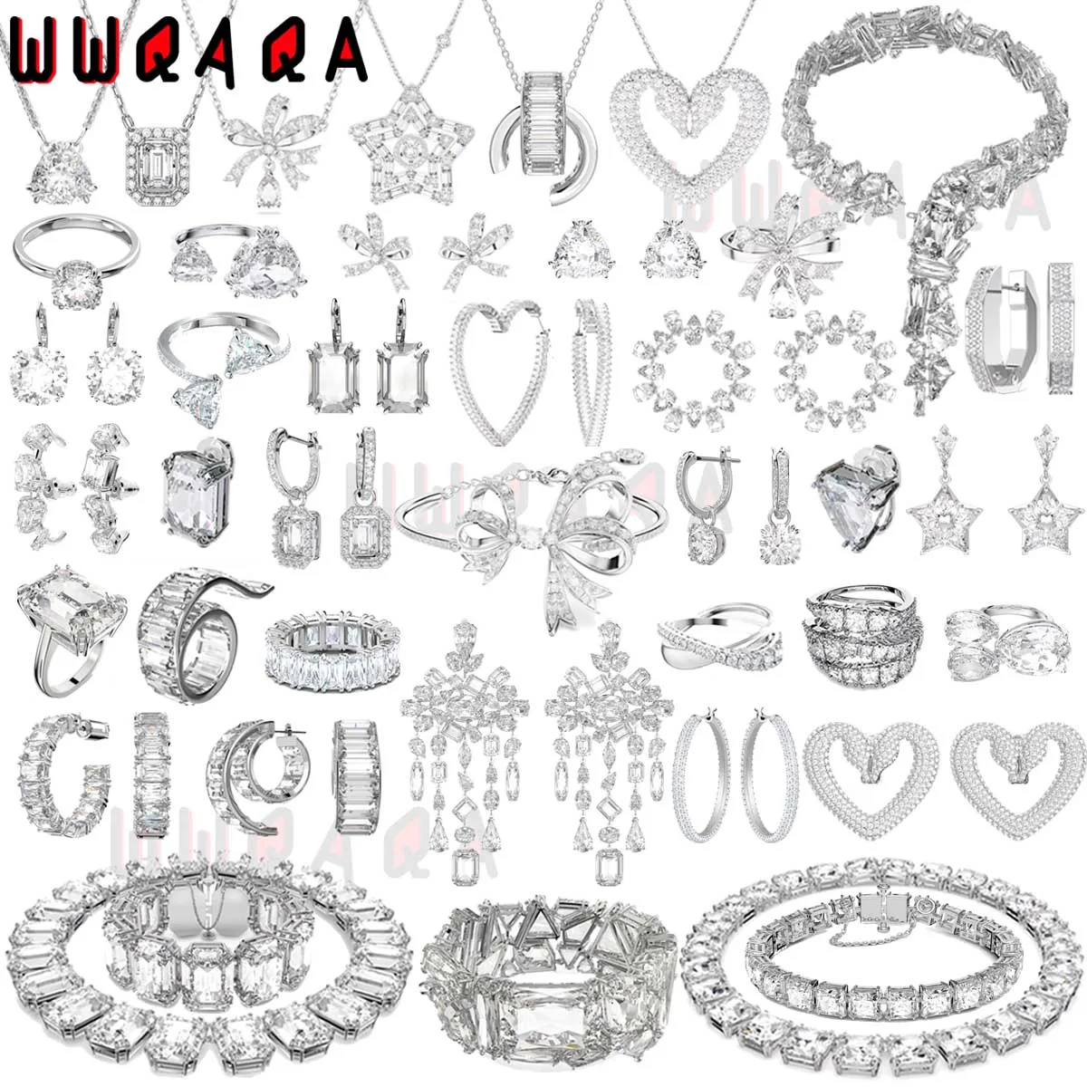 Original SWA 2023 Boutique Jewelry Sets Charm Luxury White Series Austrian Crystal High Quality Women's Earrings Rings with Logo
Original SWA 2023 Boutique Jewelry Sets Charm Luxury White Series Austrian Crystal High Quality Women's Earrings Rings with Logo