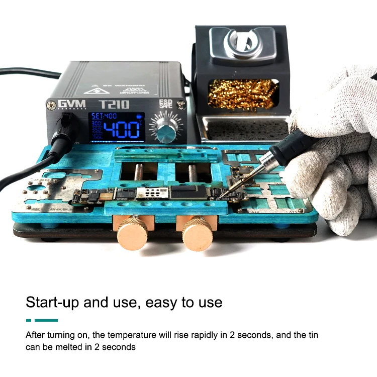 GVM T210 Electric Soldering Iron Adjustable Constant Temperature Soldering Station For Mobile Phone Repair Welding Tool
GVM T210 Electric Soldering Iron Adjustable Constant Temperature Soldering Station For Mobile Phone Repair Welding Tool