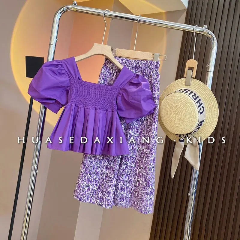3 5 7 9Y Girls Baby Short Sleeve Set 2023 Summer New Children's Fashion Puff Sleeve Top Broken Flower Pants 2 Piece Set
3 5 7 9Y Girls Baby Short Sleeve Set 2023 Summer New Children's Fashion Puff Sleeve Top Broken Flower Pants 2 Piece Set