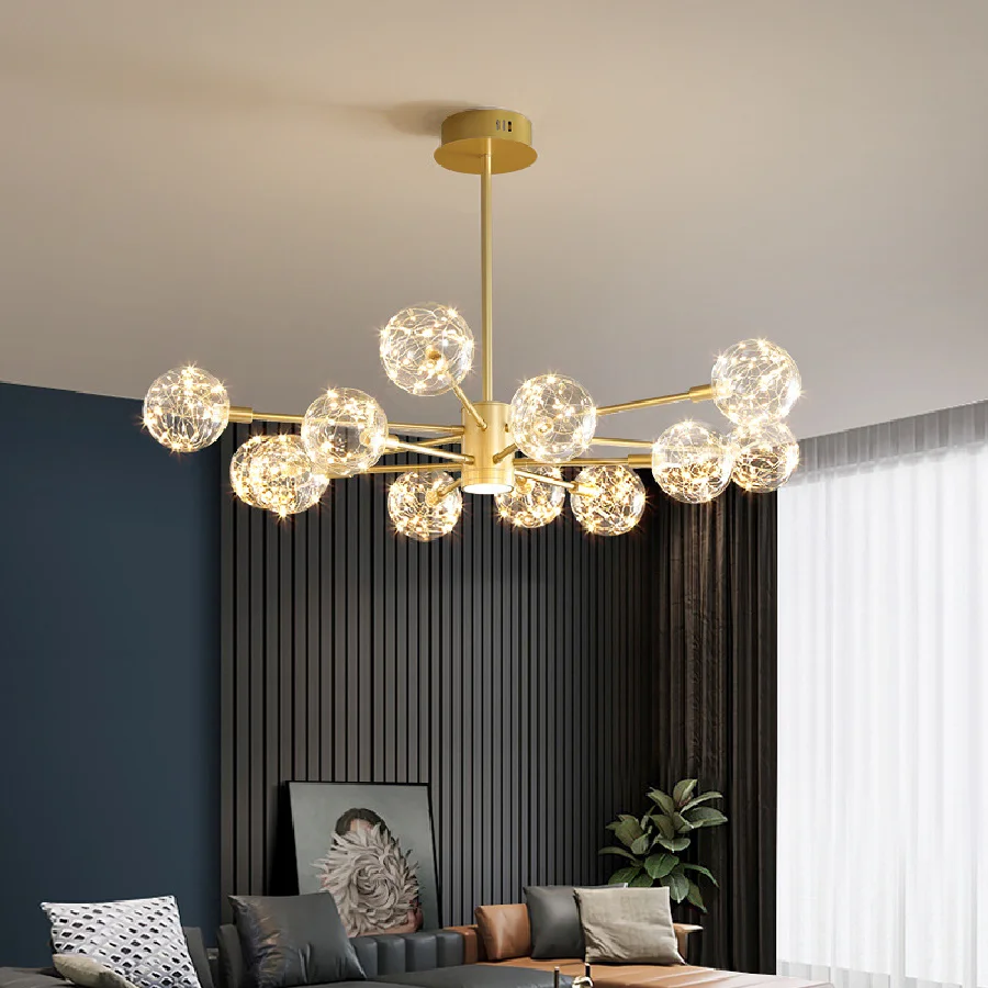 Nordic LED Chandelier Gold Glass Ball Lustre Ceiling Hanging Lamp Home Decor Lighting Fixtures for Living Room Bedroom Kitchen
Nordic LED Chandelier Gold Glass Ball Lustre Ceiling Hanging Lamp Home Decor Lighting Fixtures for Living Room Bedroom Kitchen