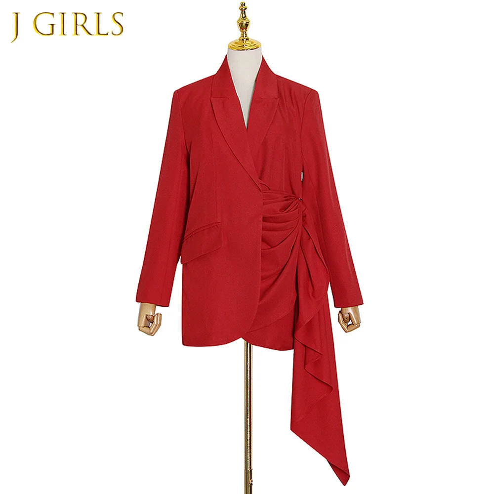 Asymmetric Hem Blazer For Women Notched Collar Long Sleeve Patchwork Ruffles Designer Coat Female 2022 Fashion Clothing
Asymmetric Hem Blazer For Women Notched Collar Long Sleeve Patchwork Ruffles Designer Coat Female 2022 Fashion Clothing