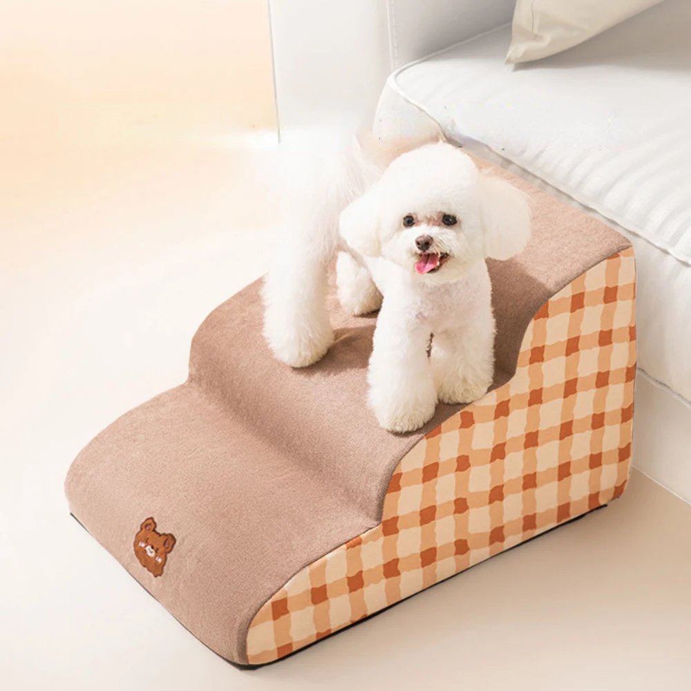 

Anti-slip Memory Foam Pet Stairs, 2/3/4 Steps Pet Ramp Ladder for Small Dog Cat Bed Sofa Stairs Supplies