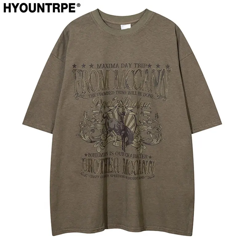 Mens Hip Hop Retro Washed T-Shirt Streetwear Letter Printed T Shirt Summer Short Sleeve Tshirt Harajuku Cotton Loose Tops Tees
Mens Hip Hop Retro Washed T-Shirt Streetwear Letter Printed T Shirt Summer Short Sleeve Tshirt Harajuku Cotton Loose Tops Tees