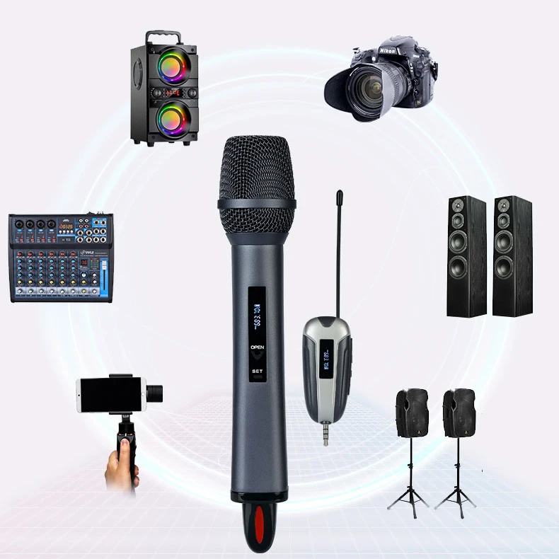 Hot Rechargeable Wireless Microphone UHF Recording Karaoke One for Four MIC with Lithium Battery Receiver for Meeting Teaching 
Hot Rechargeable Wireless Microphone UHF Recording Karaoke One for Four MIC with Lithium Battery Receiver for Meeting Teaching