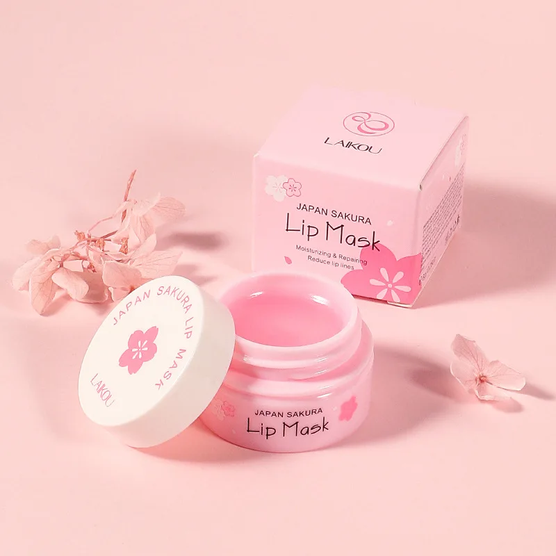 

8g LAIKOU Sakura Lip Sleeping Mask Hydrating Moisture Nutriousing Wrinkle Smoothing Dryness Lip Mask Beauty Cosmetics Skin Care