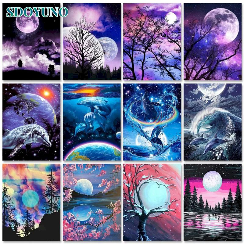 SDOYUNO Interior Painting by numbers Kill time Decorative paintings Moon Scenery DIY Coloring by numbers Artwork Home decor
SDOYUNO Interior Painting by numbers Kill time Decorative paintings Moon Scenery DIY Coloring by numbers Artwork Home decor