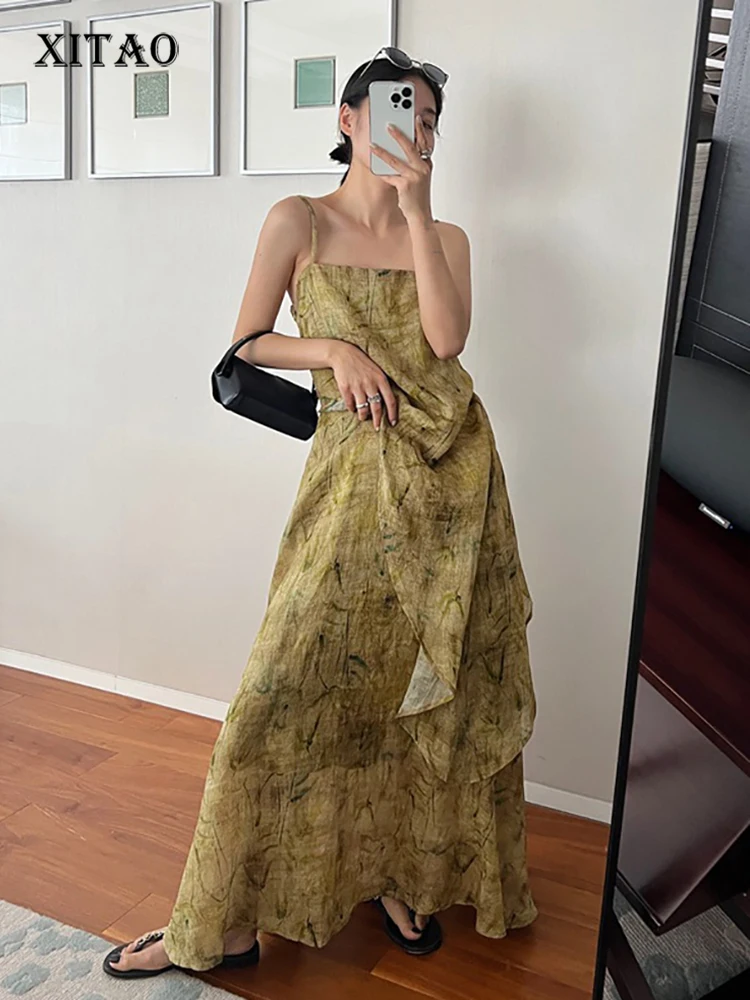 XITAO Vintage False Two Pieces Sling Dress Fashion Sleeveless Patchwork Hem Summer New Print Women Temperament Dress DMJ1294
XITAO Vintage False Two Pieces Sling Dress Fashion Sleeveless Patchwork Hem Summer New Print Women Temperament Dress DMJ1294