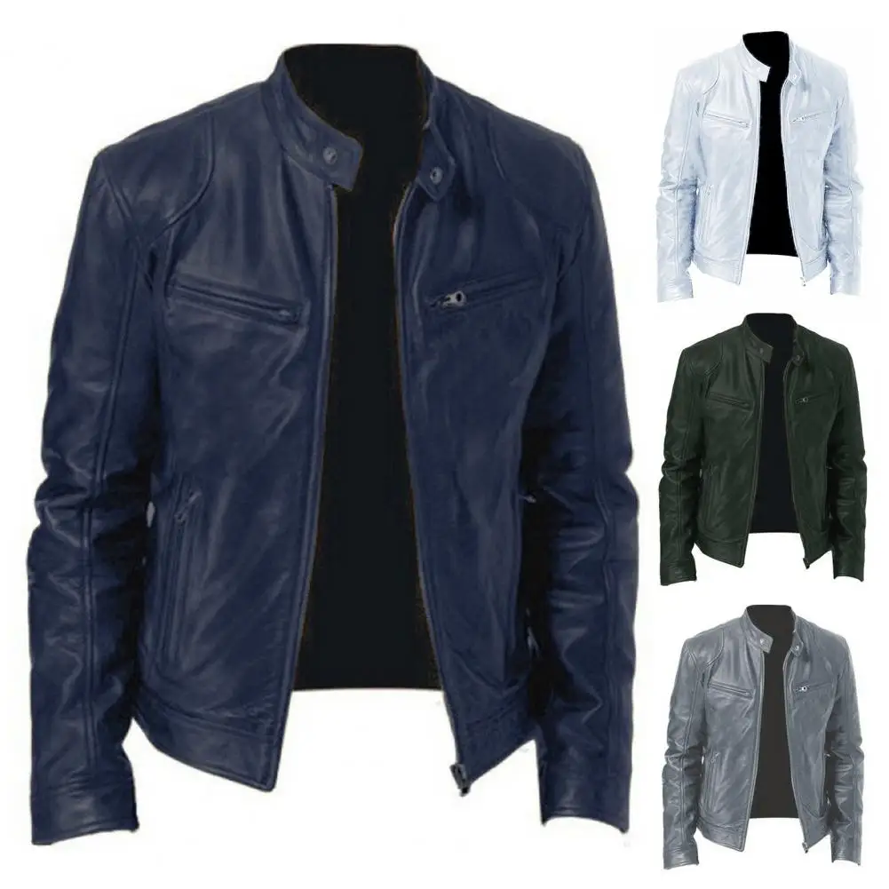 Leather Outerwear Solid Collar Sleeve Jacket Zipper Motorcycle Mens Color Stand Long Leather Coat Faux Windproof Fashion Jacket
Leather Outerwear Solid Collar Sleeve Jacket Zipper Motorcycle Mens Color Stand Long Leather Coat Faux Windproof Fashion Jacket