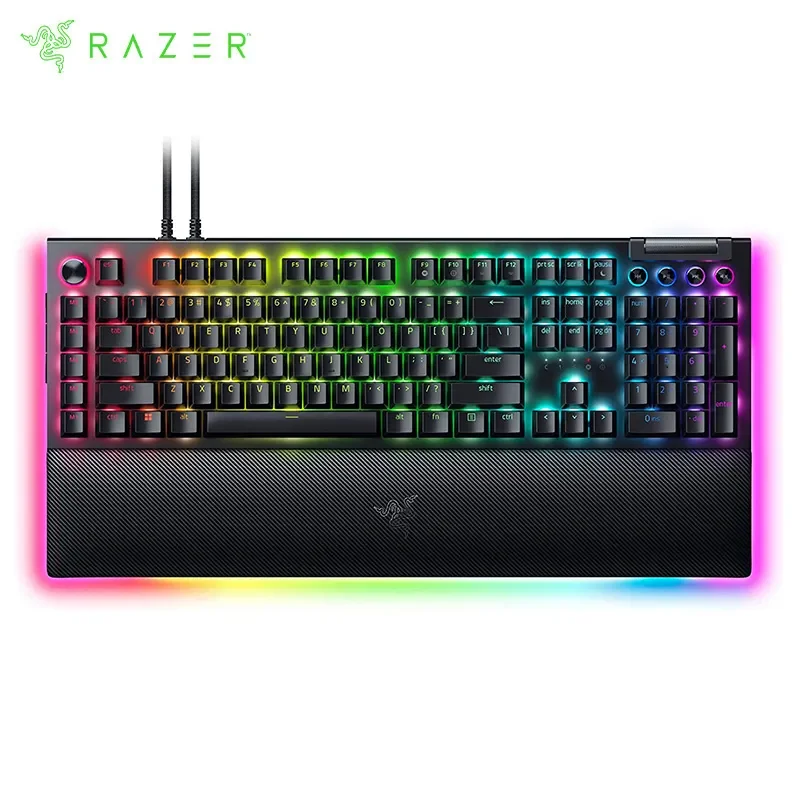 

New Razer BlackWidow V4 Pro Wired Mechanical Gaming Keyboard Doubleshot ABS Keycaps - 8 Dedicated Macro Keys - Chroma RGB
