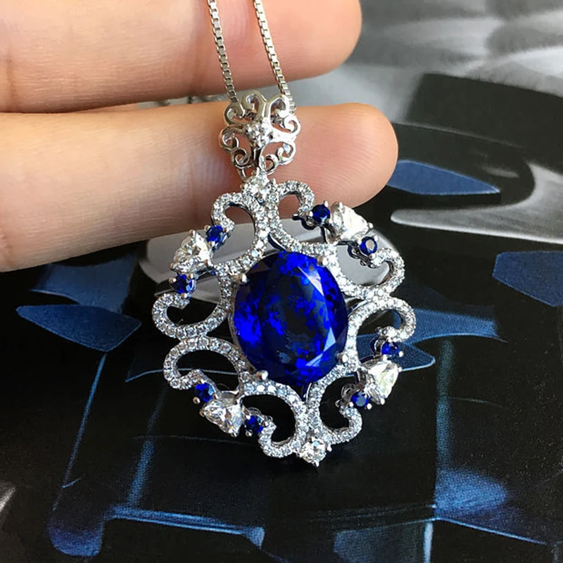 Foydjew Classic Design 8 Carat Simulation Tanzanite Sapphire Pendant Necklaces For Women Silver Color Wedding Banquet Accessorie
Foydjew Classic Design 8 Carat Simulation Tanzanite Sapphire Pendant Necklaces For Women Silver Color Wedding Banquet Accessorie