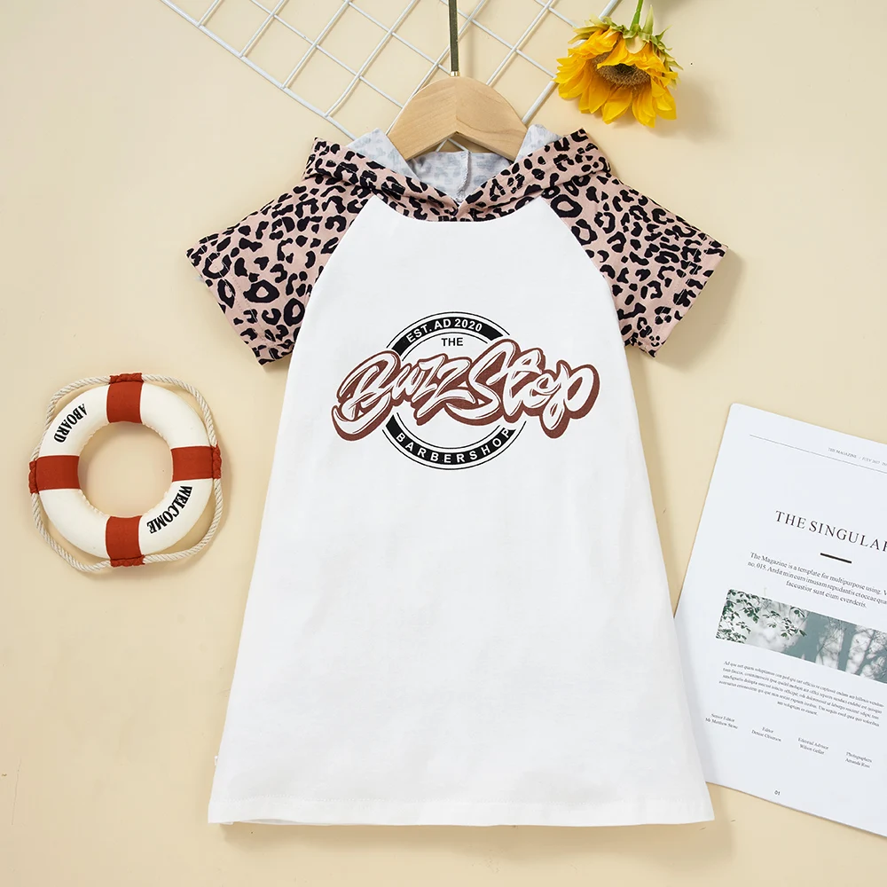 Hooded Girl Dress Children Clothes Kids Fashion Stitching Leopard Print Short Sleeve Dress Baby Girl Summer Hoodies Sweater
Hooded Girl Dress Children Clothes Kids Fashion Stitching Leopard Print Short Sleeve Dress Baby Girl Summer Hoodies Sweater