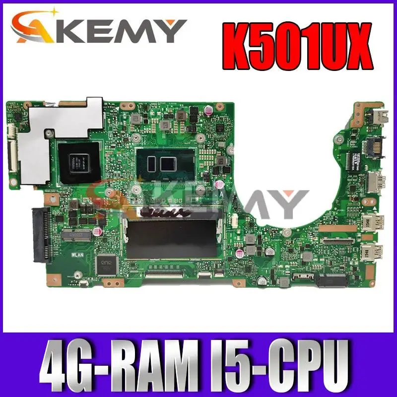 Akemy K501UX Laptop motherboard for ASUS K501UX K501UB motherboard K501UB DDR3 4GB RAM I5-6200/6198U GTX950M
Akemy K501UX Laptop motherboard for ASUS K501UX K501UB motherboard K501UB DDR3 4GB RAM I5-6200/6198U GTX950M