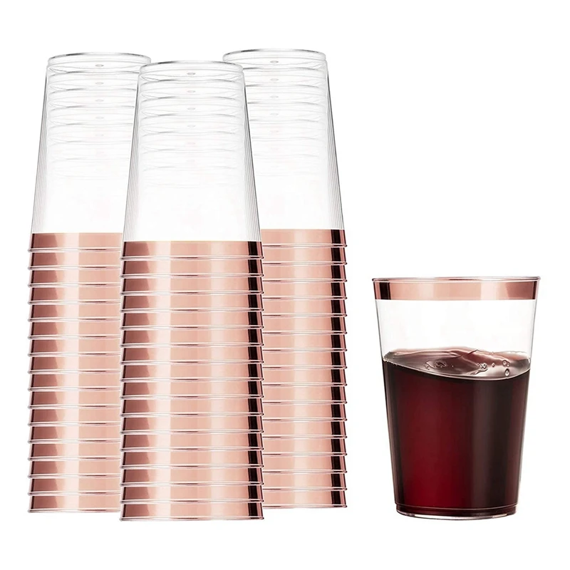 

50PCS Plastic Wine Cups Plastic Tumblers Reusable Drink Cups For Champagne Beer Cocktail Martini