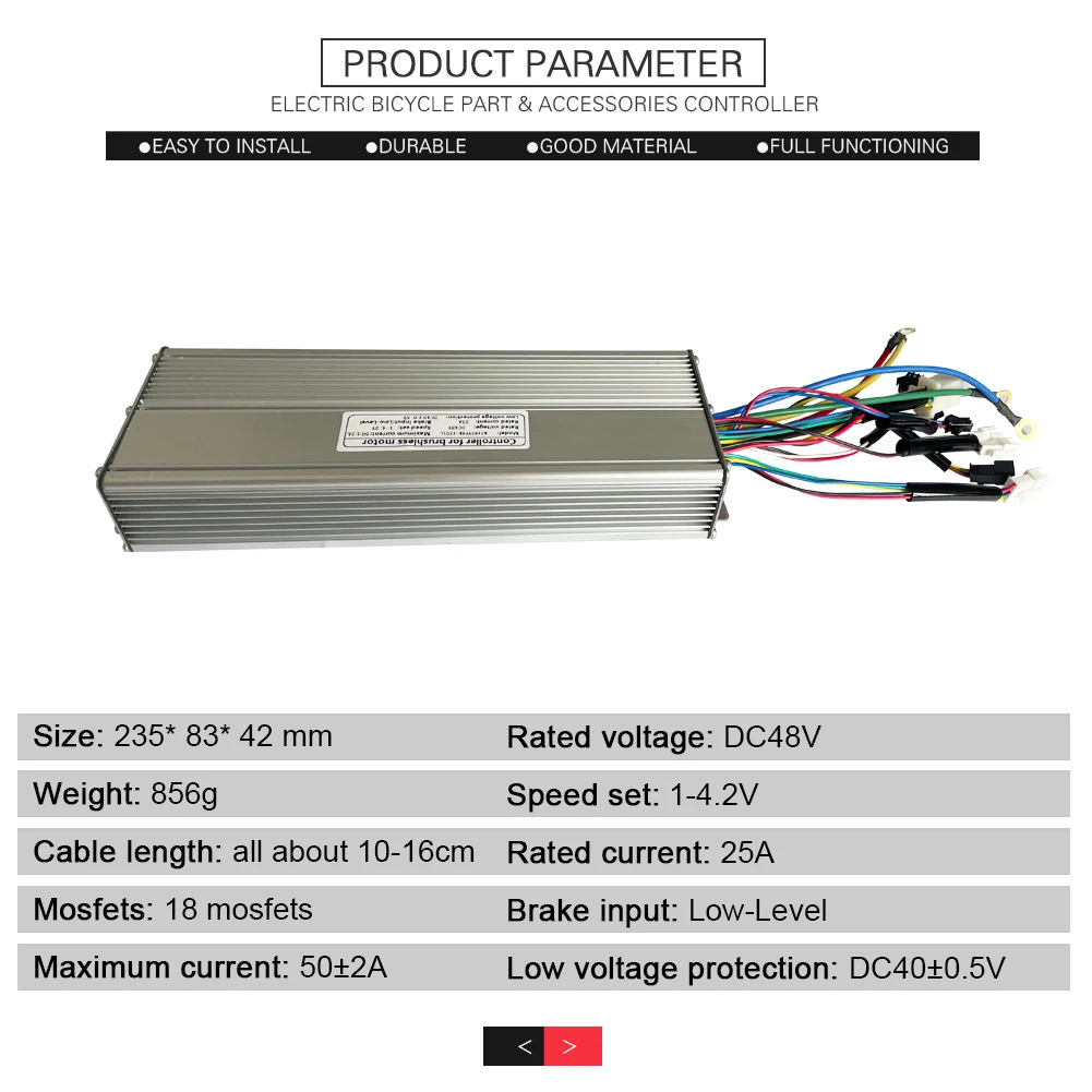 48VKT-50A MTB E-bike Sinewave Controller With Lightline SM Plug For 11500W 2000W 3000W Brushless Motor For KT Series Display
48VKT-50A MTB E-bike Sinewave Controller With Lightline SM Plug For 11500W 2000W 3000W Brushless Motor For KT Series Display