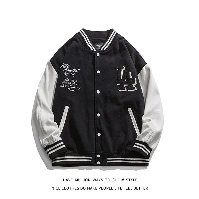 2022 FASHION Spring&Autumn LA Embroidery Women's Baseball Jacket for Men's Coat Unisex Couple Varsity Bomber Boyfriend Style
2022 FASHION Spring&Autumn LA Embroidery Women's Baseball Jacket for Men's Coat Unisex Couple Varsity Bomber Boyfriend Style