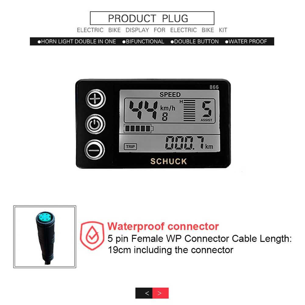 Bicycle Bike LCD Meter Lithium Battery Modified 5pin Plug HD Central Motor IP56 Waterproof LCD Instrument 2022 New
Bicycle Bike LCD Meter Lithium Battery Modified 5pin Plug HD Central Motor IP56 Waterproof LCD Instrument 2022 New
