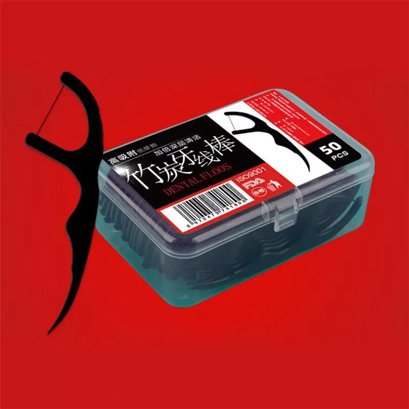 50pcs/Set Dental Floss Black Bamboo Charcoal Teeth Stick Interdental Brushes Flosser Oral Clean Toothpick Tool With Box
50pcs/Set Dental Floss Black Bamboo Charcoal Teeth Stick Interdental Brushes Flosser Oral Clean Toothpick Tool With Box