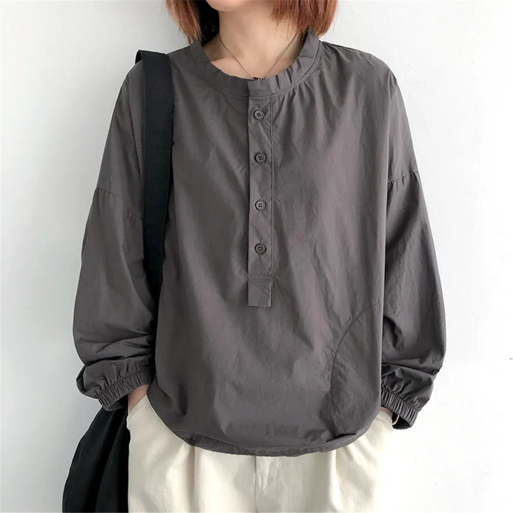 Women's Blouse Ice Silk Cotton Long Sleeve Shirt Fashion Top Casual Loose New Japan Korean Casual Autumn Spring 2022 Ladies Top 
Women's Blouse Ice Silk Cotton Long Sleeve Shirt Fashion Top Casual Loose New Japan Korean Casual Autumn Spring 2022 Ladies Top