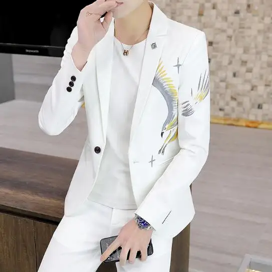 Новый деловой мужской однобортный смокинг для жениха с животным узором модный костюм мужской пиджак ABE232 
Новый деловой мужской однобортный смокинг для жениха с животным узором модный костюм мужской пиджак ABE232