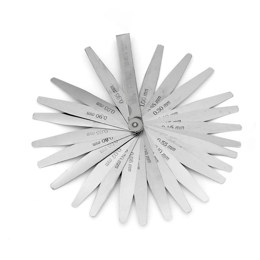 17 Blades Feeler Gauge 100mm Stainless Steel Gap 0.02-1.0mm Thickness Filler Gauge Tool 4"X4" Measuring Instruments Tools
17 Blades Feeler Gauge 100mm Stainless Steel Gap 0.02-1.0mm Thickness Filler Gauge Tool 4"X4" Measuring Instruments Tools