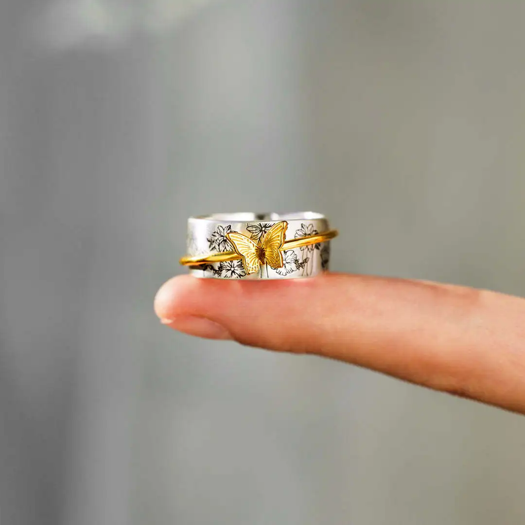 Vintage Cute Can Rotatable Butterfly Rings for Women Men Fidget Anxiety Ring Female Wedding Jewelry Couple Gifts bague femme
Vintage Cute Can Rotatable Butterfly Rings for Women Men Fidget Anxiety Ring Female Wedding Jewelry Couple Gifts bague femme