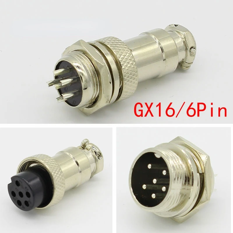 1set GX16 6 Pin Male & Female Diameter 16mm Wire Panel Connector L74 GX16 Circular Connector Aviation Socket Plug 
1set GX16 6 Pin Male & Female Diameter 16mm Wire Panel Connector L74 GX16 Circular Connector Aviation Socket Plug