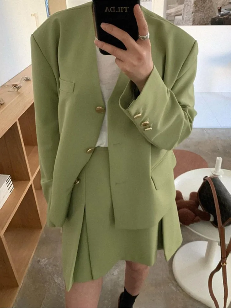 Women Autumn Single Breasted Blazer Jacket+High Waist Skirt 2 Piece Set Fashion Office Lady Vintage Coat Suit Elegant Outfits
Women Autumn Single Breasted Blazer Jacket+High Waist Skirt 2 Piece Set Fashion Office Lady Vintage Coat Suit Elegant Outfits