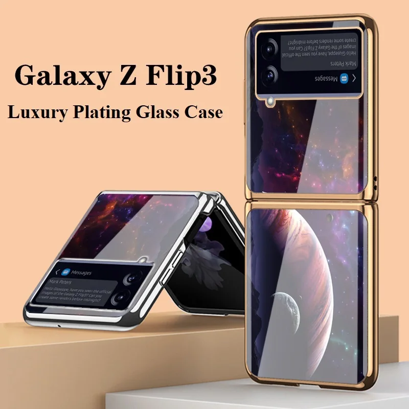 Романтический чехол для телефона из закаленного стекла с планетами для Samsung Z Flip 3, роскошный противоударный чехол Z Flip3 для Galaxy Z Flip 3, чехол
Романтический чехол для телефона из закаленного стекла с планетами для Samsung Z Flip 3, роскошный противоударный чехол Z Flip3 для Galaxy Z Flip 3, чехол