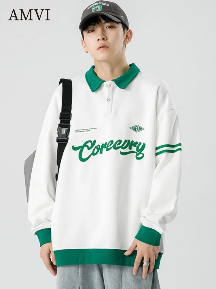 Casual Sweatshirt Autumn Men Pullover Polo Collar Top Athletic Loose Sweatshirts Letter Print Tops Fashion Long-sleeved Clothing
Casual Sweatshirt Autumn Men Pullover Polo Collar Top Athletic Loose Sweatshirts Letter Print Tops Fashion Long-sleeved Clothing
