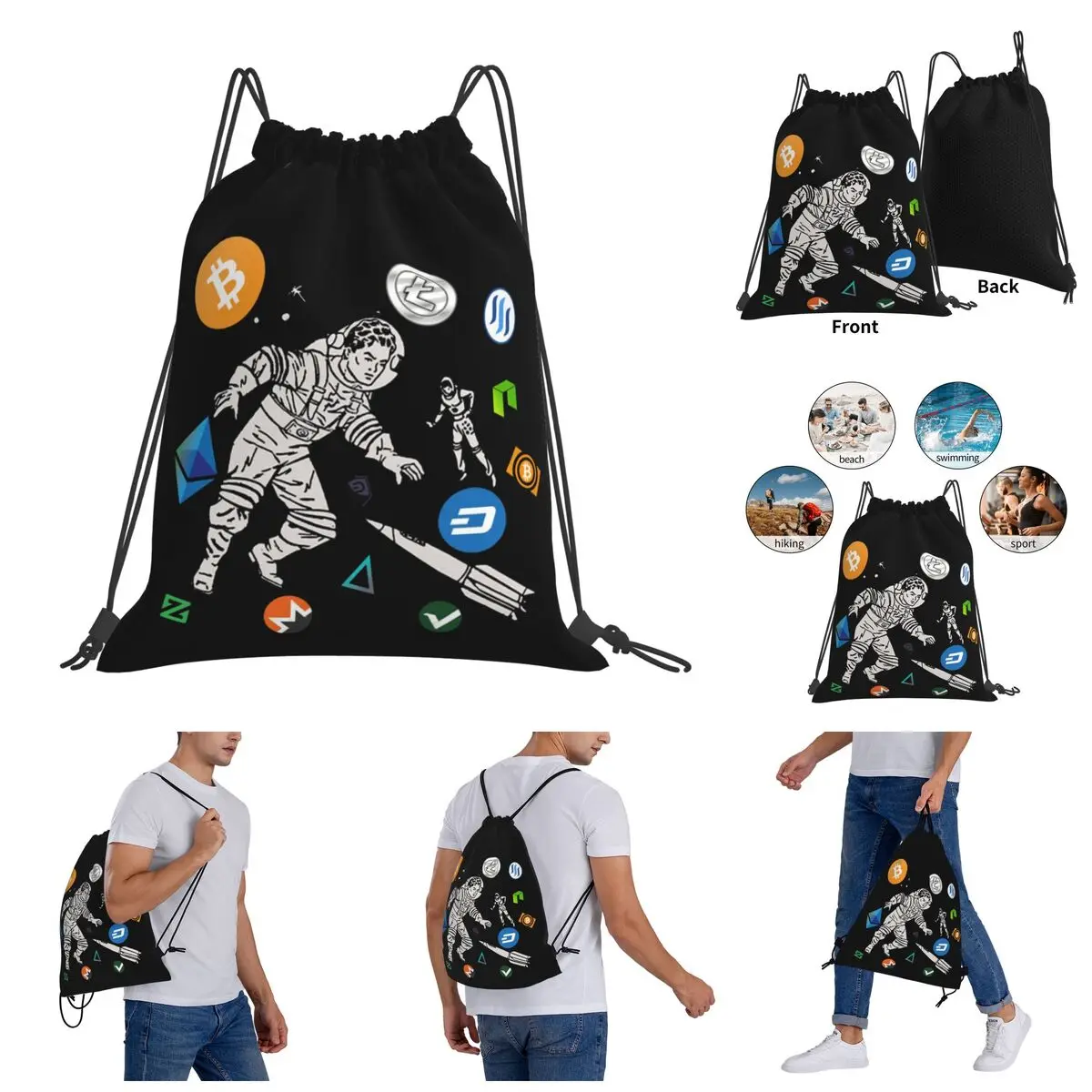 Crypto Astronaut Drawstring Bags Gym Bag Novelty Backpack Funny Vintage Blanket roll
Crypto Astronaut Drawstring Bags Gym Bag Novelty Backpack Funny Vintage Blanket roll